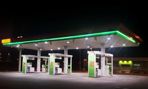 Gas station pumps at night 1-1